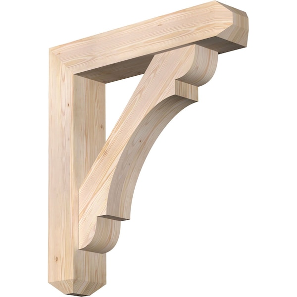 Ekena Millwork Olympic Craftsman Smooth Bracket w/ Offset Brace, Douglas Fir, 7 1/2"W x 36"D x 40"H BKT0806X36X40OLY04SDF - main